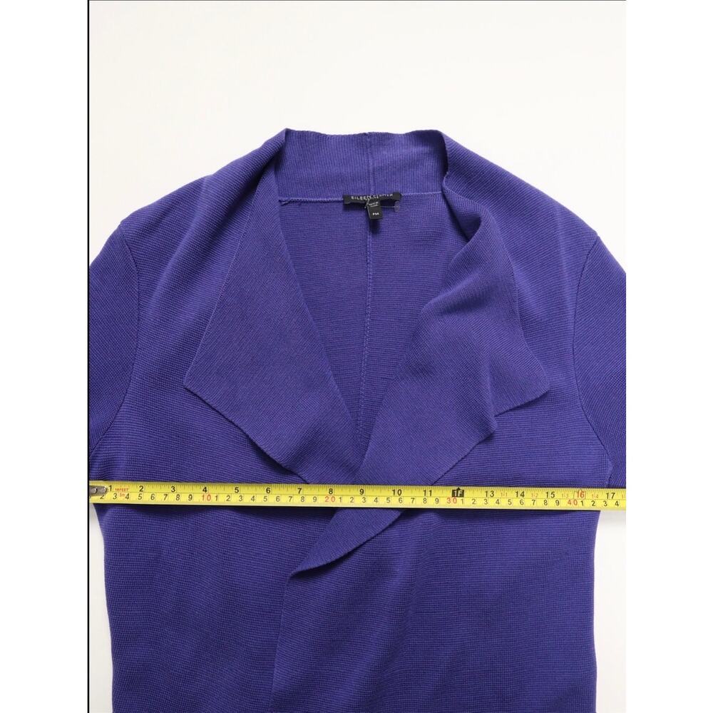 Eileen Fisher Silk Blend Cardigan Purple Front Drape Lightweight Jacket Petite M - Picture 12 of 13